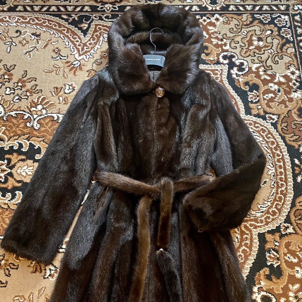 Luxury Mink Long Fur Coat. 100%Real Fur. Made in Turkey.